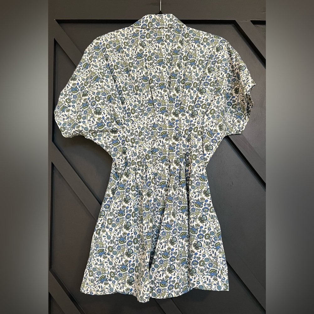 Exquise x Anthropologie Tobie Mini Shirt Dress in Multi-Floral, Size M (Petite) - Picture 9 of 12